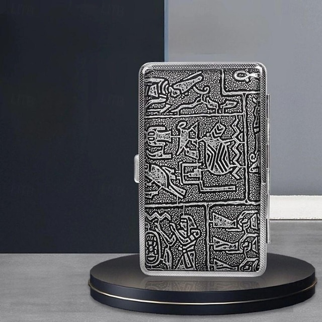  Men's Cigarette Case with Elastic Strap, Portable, Mixed Pattern Designs, Holds 20 Cigarettes