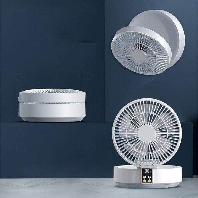 Desktop Fan with Remote, Portable Rechargeable LED Light Fan Air Cooler ...