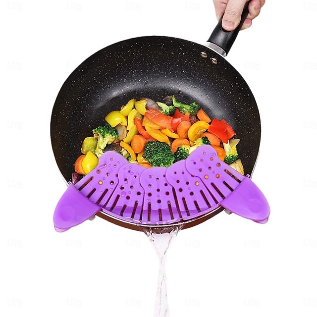 Folding Clip On Strainer for Pots Pan Pasta Strainer Silicone Food ...
