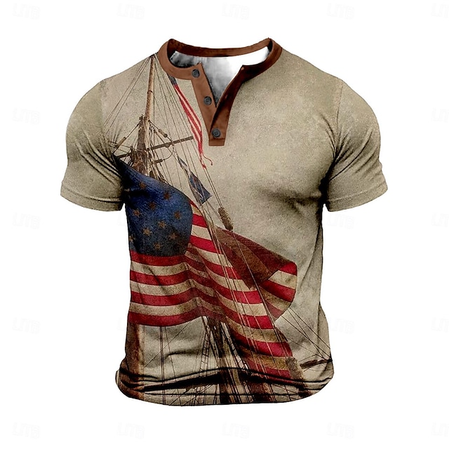  Soldier Deportes Moda Hombre Impresión 3D Camiseta Calle Deporte Festival Camiseta Caqui Henley Camisa Verano Primavera Ropa S M L XL XXL 3XL