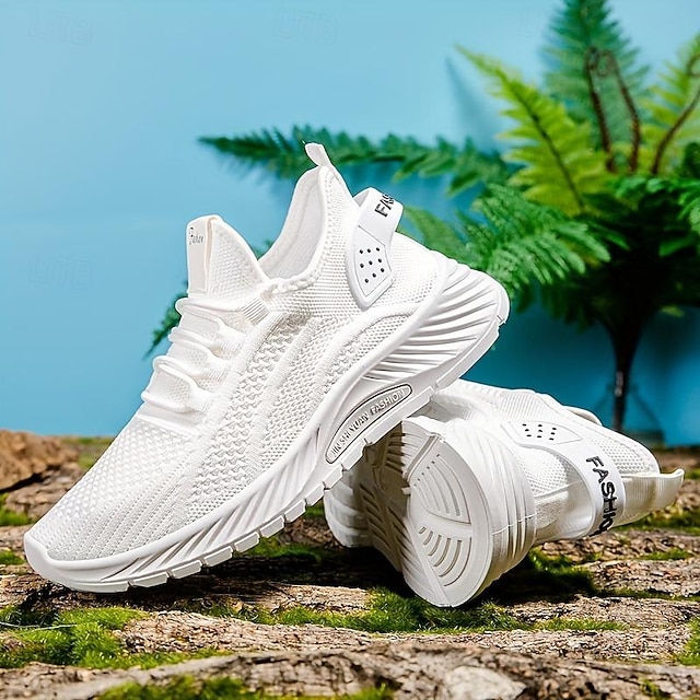 DRIMEE Femmes Baskets Fond Plat Maille Respirant léger Confortable