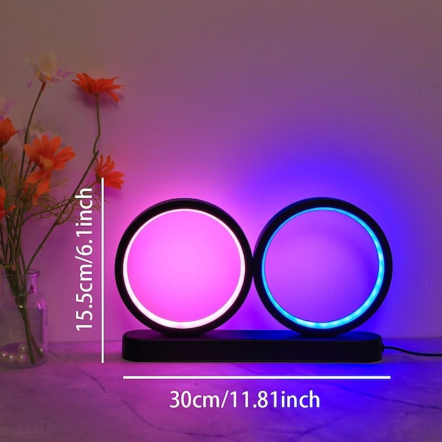  RGB Circle LED Table Lamp Minimalist Nordic Modern Decorative LED Desk Lamp for Living Room Bedroom LED colorful Lamp