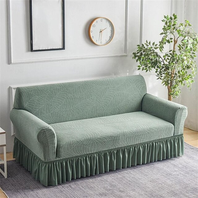 Tree Leaf High Elastic Jacquard Sofa Skirt Edge Sofa Cover Full Coverage Integrated Sofa Cover for Living Room Home 15