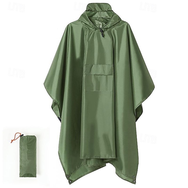  Unisex Wanderregenmantel Außen 3 in 1 Wasserdicht Leicht Picknickplane Wanderoutfits Wanderbekleidung Frühling Herbst Kapuzensweatshirt Regenmantel Regenponcho Einfarbig Schwarz Armeegrün Blau