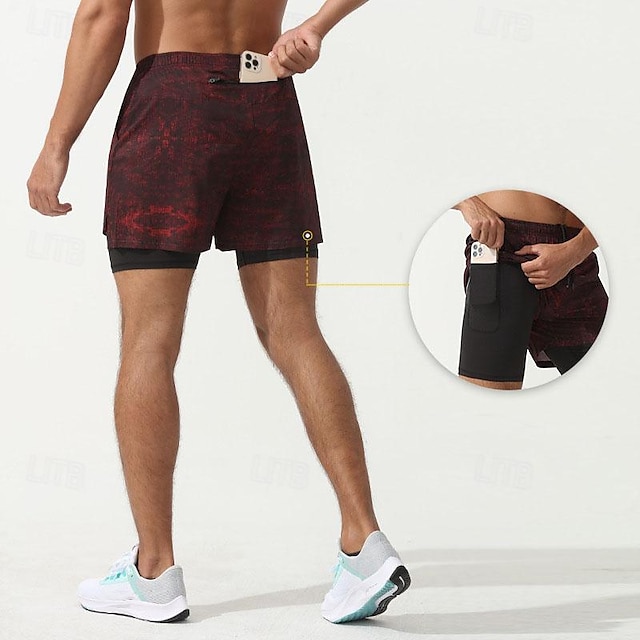 Men's Running Shorts Gym Shorts Pocket Drawstring Shorts Outdoor Sports & Outdoor Athletic Quick Dry Lightweight Soft Marathon Running Workout Tailored Fit Sportswear Activewear Solid Colored Black