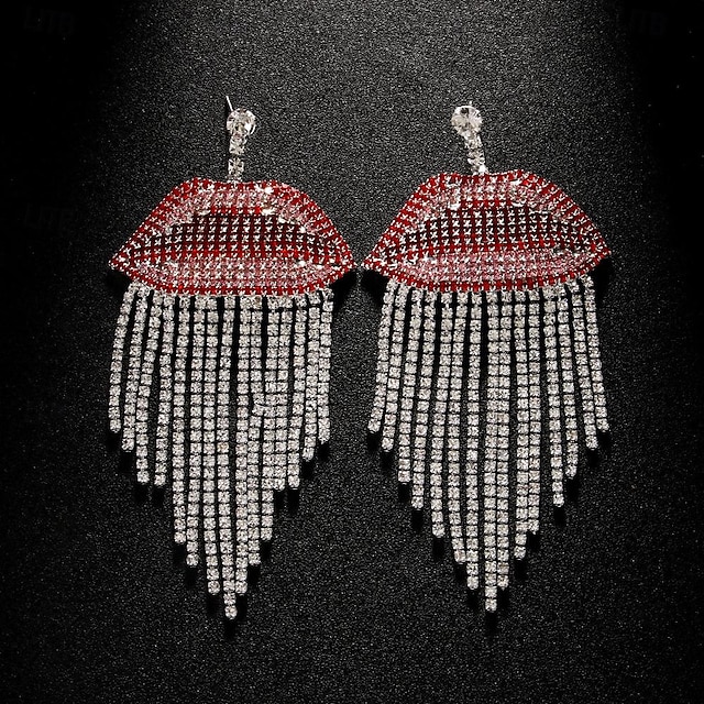  Women's Stud Earrings Drop Earrings Fancy Love Precious Statement Luxury Rock Imitation Diamond Earrings Jewelry Silver For Carnival Party Club 1 Pair