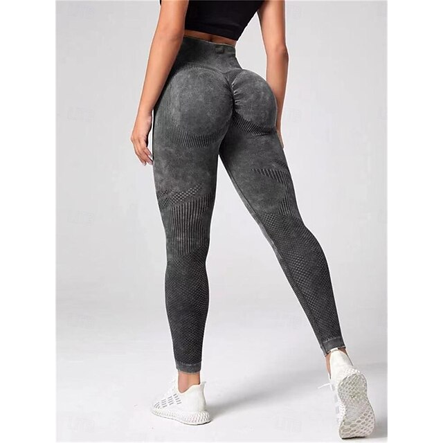  Dame Yogabukser Yoga Leggings Høy Midje Yoga & Danse Sko Treningsøkt Pilates Strømpebukse Grafisk Svart Militærgrønn Kakifarget sport Sportsklær Elastisk Tynn