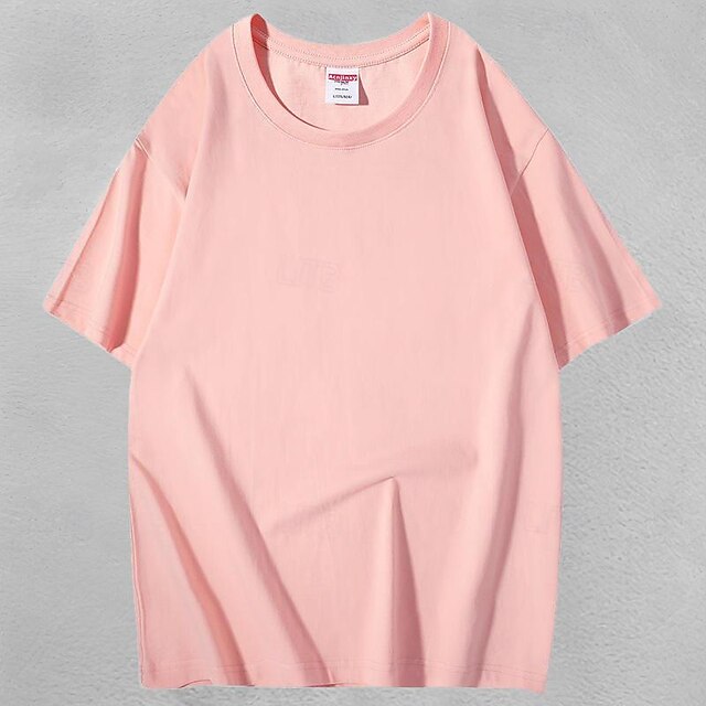 Men's T Shirt Tee Short Sleeve Shirt Tee Top Short Sleeve Crew Neck Spring & Summer Plain Fashion Designer Basic Vacation Street Going out Black White Pink Top Tee for Men 6