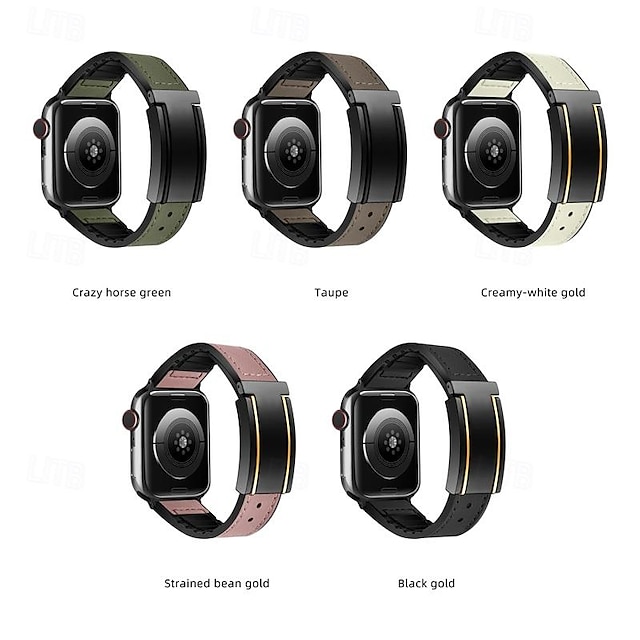  Bőr zenekar Kompatibilis valamivel Apple Watch óraszíj 38mm 40mm 41mm 42mm 44mm 45mm 49mm Egyenetlen Két hang Luxus Valódi bőr Csere óraszíj mert iwatch Ultra 2 Series 9 8 7 SE 6 5 4 3 2 1