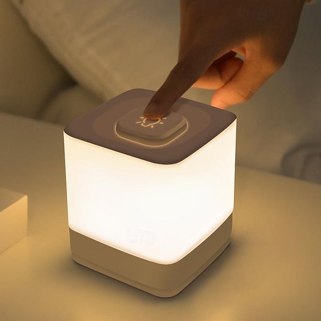  1 szt. Dotykowa lampka nocna LED z możliwością ładowania przez USB, lampka nocna z akumulatorem o dużej pojemności, miękka lampka do pielęgnacji oczu do karmienia piersią, pomoc w zasypianiu, ciepłe