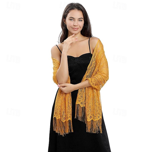  Omslagdoeken Damesomslag Elegant Bruids Mouwloos Polyester Bruiloftsomslagen Met Pure Kleur Voor Feest Lente zomer