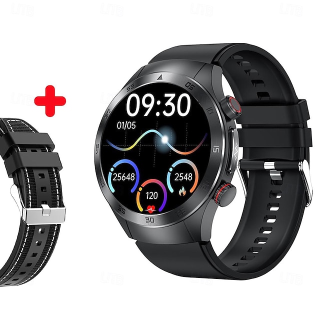  696 E800 Orologio intelligente 1.49 pollice Intelligente Bracciale Bluetooth ECG + PPG Monitoraggio della temperatura Pedometro Compatibile con Android iOS Da uomo Chiamate in vivavoce Promemoria di