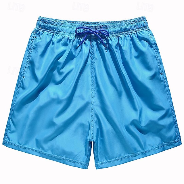  Homens Shorts de Natação Calção Justo de Natação Bermuda de Surf Shorts de praia Com Cordão Cintura elástica Côr Sólida Conforto Secagem Rápida Curto Esportes Diário Moda Casual Preto Azul Real