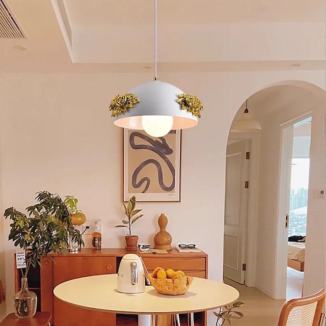  LED Pendant Light 35cm 1-Light Bulb Included Warm White Metal Painted Finishes Modern Style Dining Room Bedroom Pendant Lantern Design 110-240V