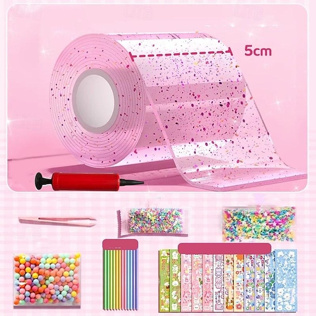  نانو لاصق الضغط تهب فقاعة الضغط لاصق الأرز لزجة لاصق على الوجهين مجموعة شريط نانو DIY