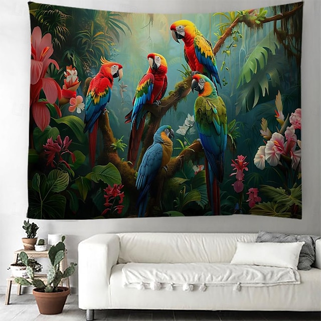  trooppinen metsä maisema roikkuu kuvakudos seinä taide suuri kuvakudos seinämaalaus sisustus valokuva tausta peitto verho koti makuuhuone olohuoneen sisustus