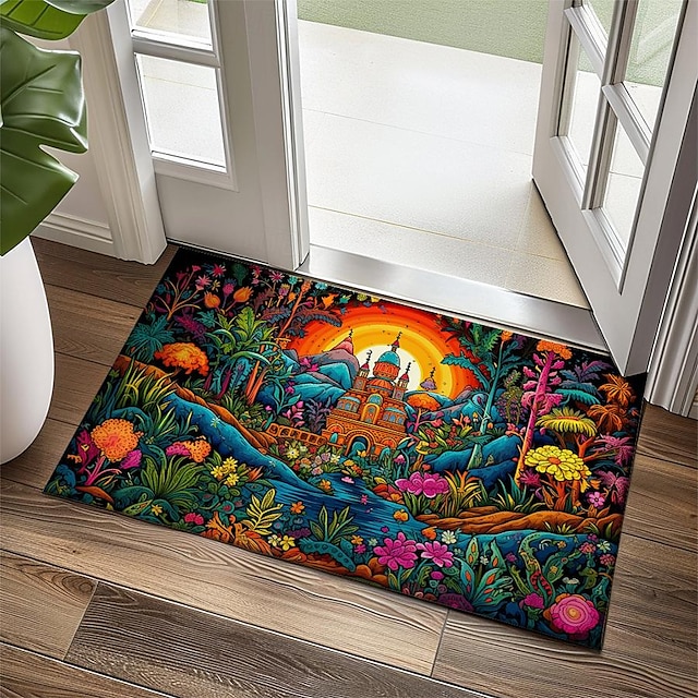  kleurrijke moskee deurmat keukenmat vloermat antislip vloerkleed oliebestendig tapijt binnen buiten mat slaapkamer decor badkamer mat entree tapijt