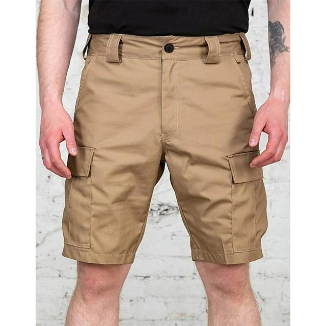 Men's Tactical Shorts Cargo Shorts Shorts Multi Pocket Straight Leg Plain Comfort Soft Knee Length Outdoor Casual Daily Fashion Streetwear Blue Green Micro-elastic
