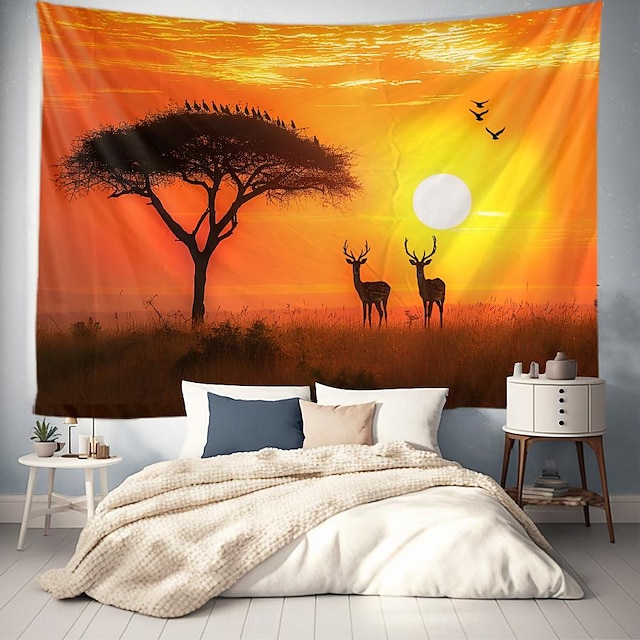  afrikkalainen baobab metsät riippuva kuvakudos seinä taide suuri kuvakudos seinämaalaus sisustus valokuva tausta peitto verho koti makuuhuone olohuone sisustus