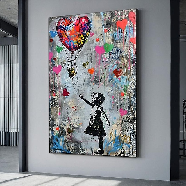 Banksy Girl Graffiti oil painting hand painted pop art painting Famous ...