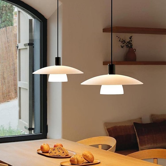  lampada a sospensione a led 1 luce 30/40 cm forma in vetro trasparente con design lucido finiture verniciate moderno stile nordico 110-240v