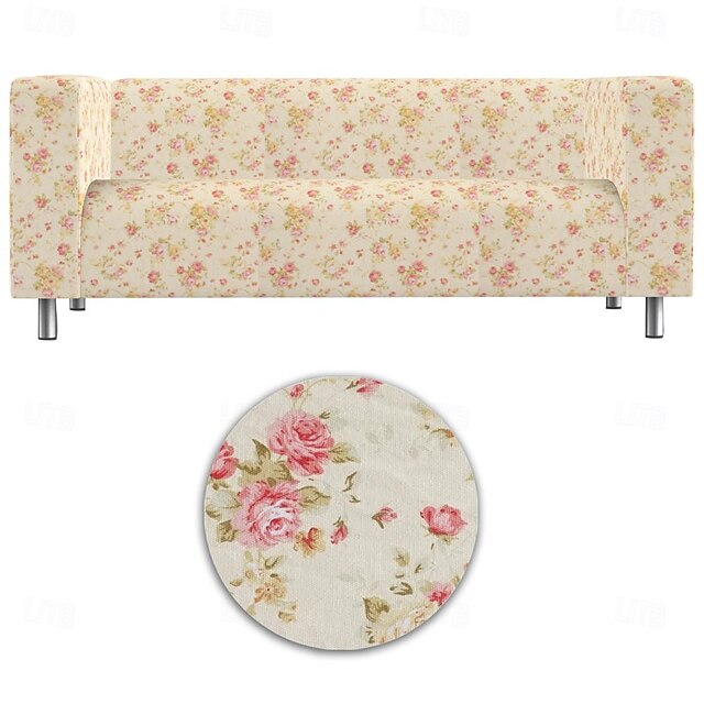  Capa de Sofá 100% Algodão Floral Com Estofamento