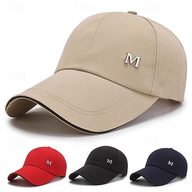  Herren Cap Basecap Sonnenhut Kappe Schwarz Rote Polyester Modisch Brautkleider schlicht Strasse Täglich Buchstabe Einstellbar Sonnenschutz Atmungsaktiv