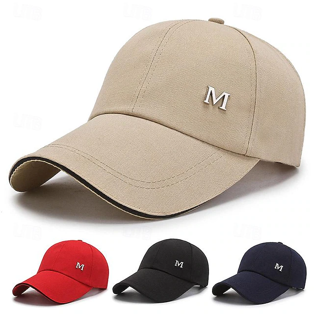 Men's Baseball Cap Sun Hat Trucker Hat Black Red Polyester Fashion Casual Street Daily Letter Adjustable Sunscreen Breathable 13