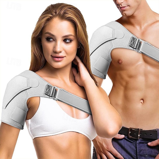  Compression Recovery Shoulder Brace - Immobilizer for Torn Rotator Cuff, AC Joint Pain Relief, Dislocation, Arm Stability, Injuries, Tears - Adjustable Fits Men, Women