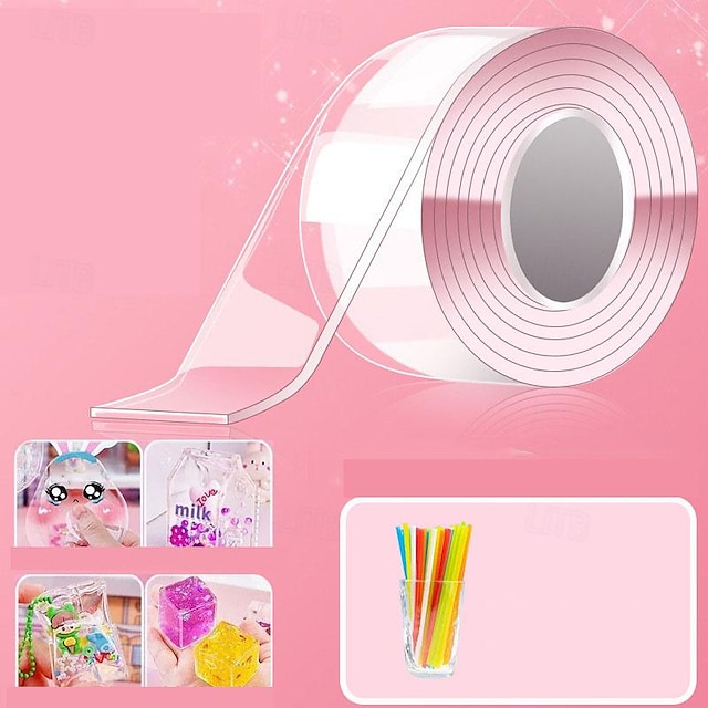  نانو لاصق الضغط تهب فقاعة الضغط لاصق الأرز لزجة لاصق على الوجهين مجموعة شريط نانو DIY