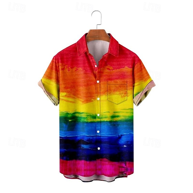  HBTQ Regnbågsflagga Blus / Skjorta Regnbåge Grafisk Till Herr Vuxna Maskerad 3D-utskrift Prideparad Pride månad