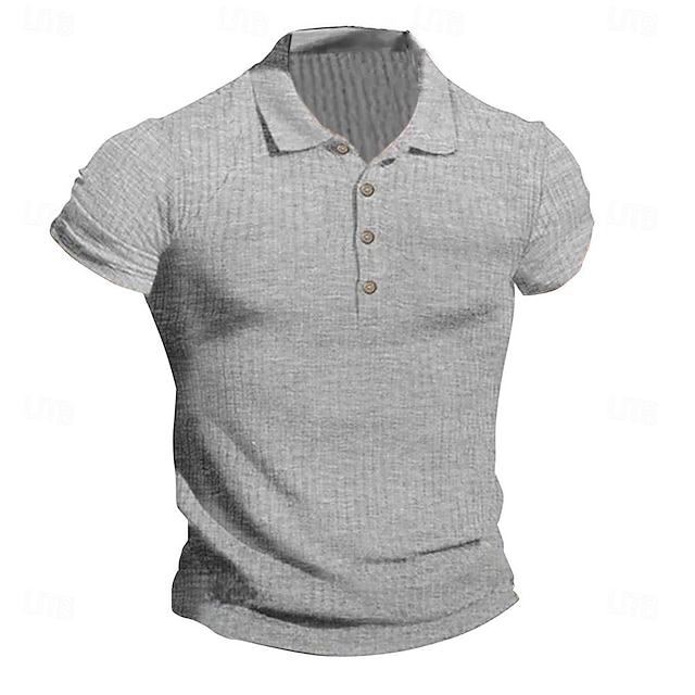  Herren Golfhemd Golfpolo Arbeit Casual Kargen Kurzarm Basic Modern Glatt Horizontale Streifen Taste Frühling Sommer Regular Fit Weiß Marineblau Khaki Hellgrau Golfhemd