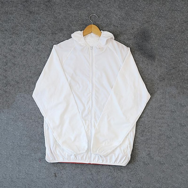  Herren Mantel Freizeitjacke Outdoor Strasse Sonnenschutz Atmungsaktiv Sommer Glatt Urlaub Modisch Mit Kapuze Standard Schwarz Weiß Orange Grau Jacken