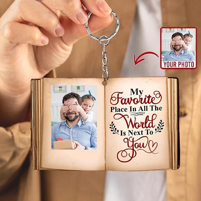  Couple My Favorite Place Is Next To You Mother's Day Personalized Acrylic Keychain Upload Couple's Image