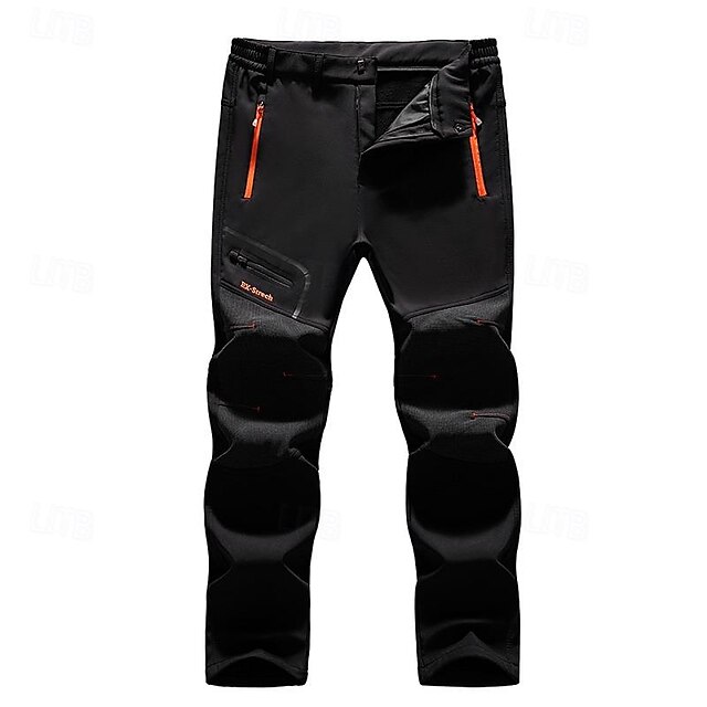 Men's Fleece Lined Pants Waterproof Hiking Pants Trousers Softshell ...