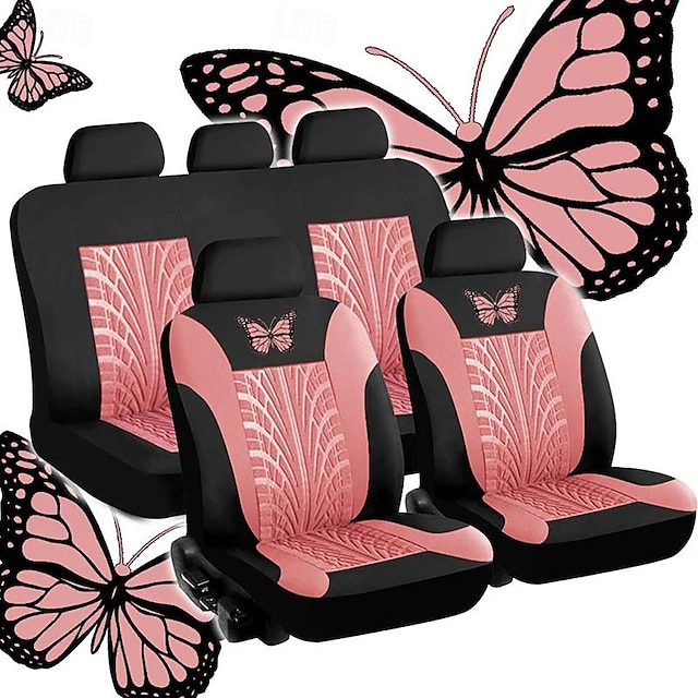  Fyautoper nowe pokrowce na siedzenia samochodowe 5/2-seat totalny wzór haftu uniwersalna oddychająca tkanina poduszka powietrzna bezpieczne akcesoria do fotelików suv Protecto