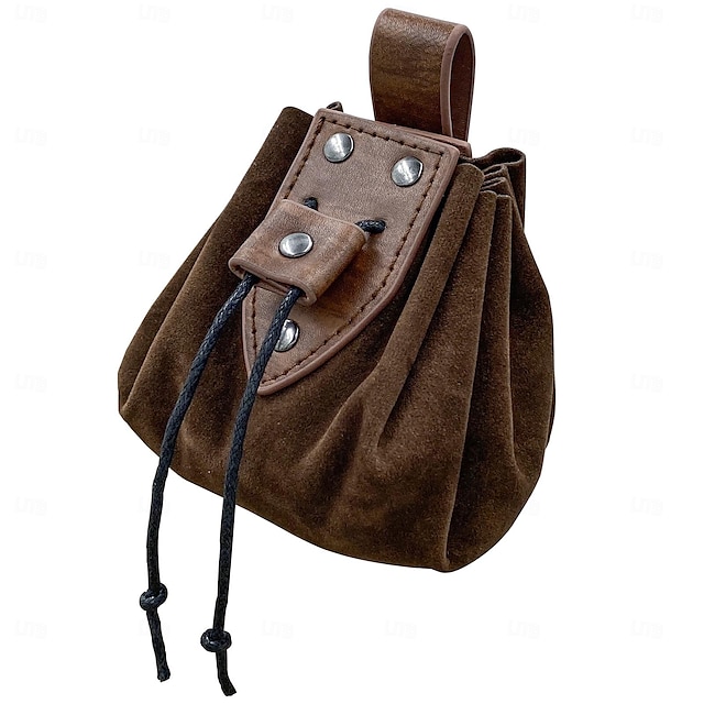  Retro Vintage Medieval Renaissance Belt Pouch Coin Purse Viking Ranger Elven Fancy Dress Men's Women's Celtic Viking Halloween Carnival Masquerade Party Renaissance Fair LARP Adults Bag