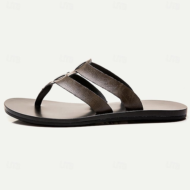  Miesten Sandaalit Tossut & varvastossut Litteät sandaalit Mikrokuitu Hengittävä Mukava Liukumaton Loaferit Musta Ruskea Khaki