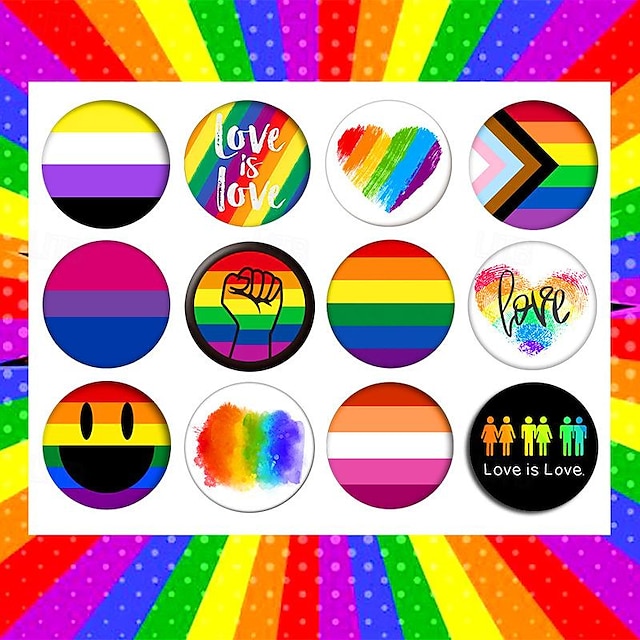  10 шт., эмблема с радужным флагом ЛГБТ, гей-пара, трансгендеры того же пола, бисексуалы, грудь, чума, булавка на груди и олово, производство