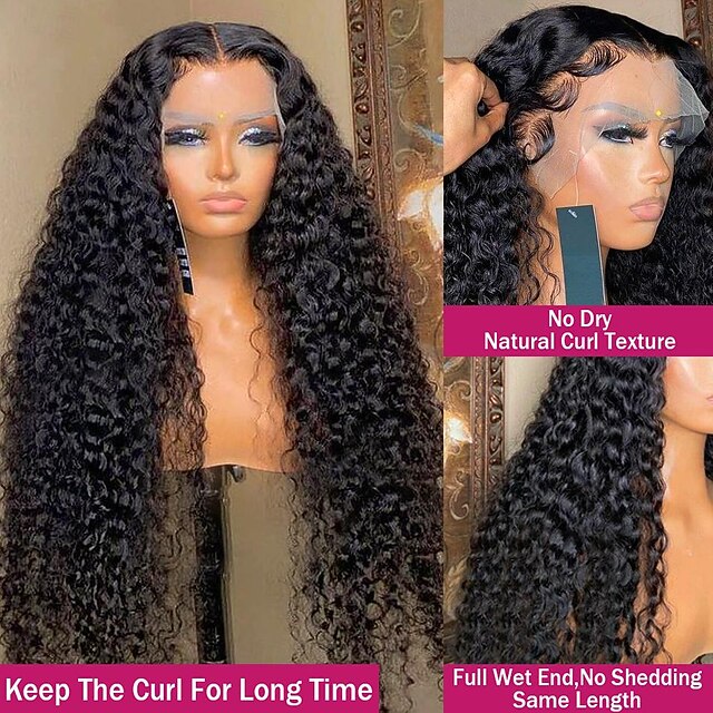 Tief Lockige Spitzenfront-Perücke Aus 100% Brasilianischem Echthaar – 13x6 Front, 200% Dichte, Färb- Und Bleichbar