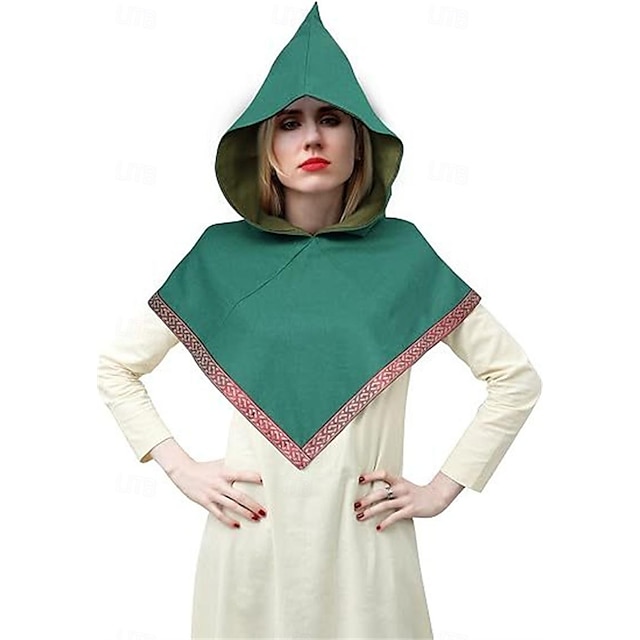  Retro / vintage Kostymer i middelalderstil Renessanse 17. århundre Kappe hette kappe Sjale Viking Ranger Elven Herre Dame Halloween Ytelse Stadie Renessansemesse Sjal