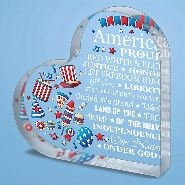  1 panneau de table en acrylique, plaques gratuites des États-Unis, cadeau 1776, signe des États-Unis d'Amérique, décorations de la fête nationale pour la maison, décoration du 4 juillet, décoration de