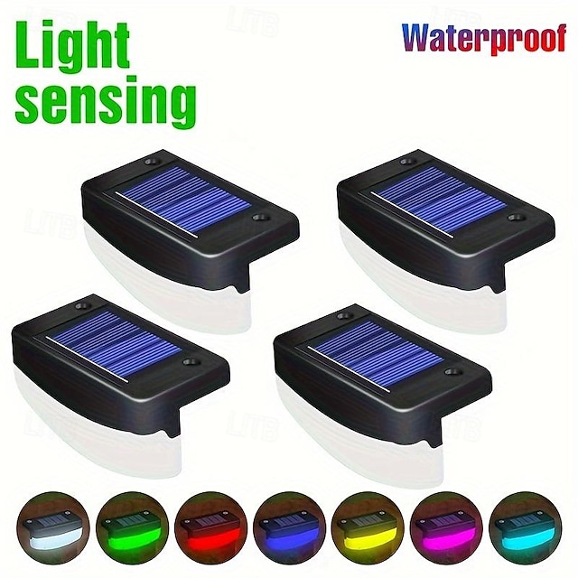  Lampe de marche solaire 1 pièce, lumière de pont solaire étanche pour l'extérieur, lumière de clôture illumine votre cour, lueur d'angle rgb120