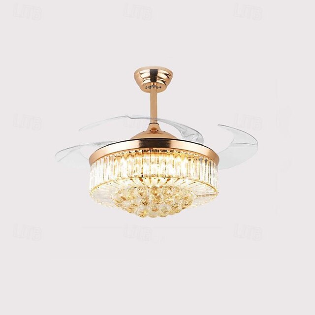 LED Ceiling Fans 48cm 1-Light Dimmable Electroplated Finishes Modern Nordic Style Outdoor Shops Cafes ONLY DIMMABLE WITH REMOTE CONTROL