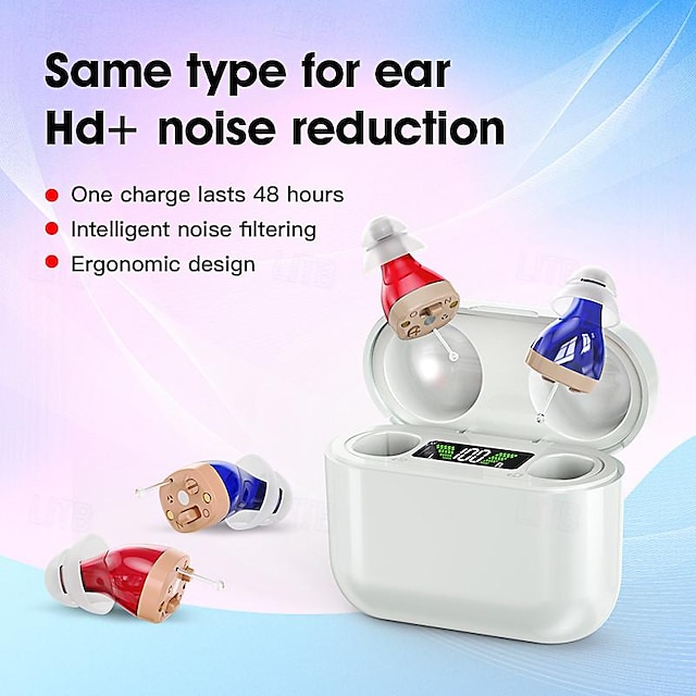 слуховой аппаратперезаряжаемый усилитель звука cicsшумоподавлениеслуховой аппаратцифровой дисплейотсек для зарядки