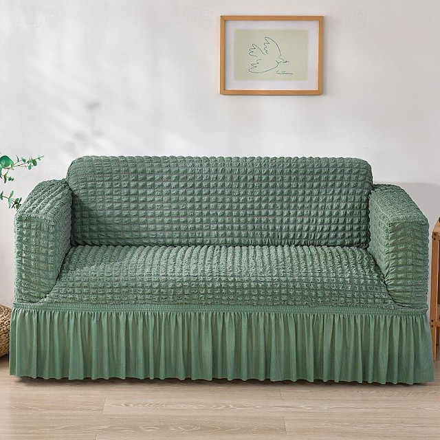  κάλυμμα καναπέ κάλυμμα futon μονόχρωμο κουβερτούρα πλισέ με φούστα καναπέ