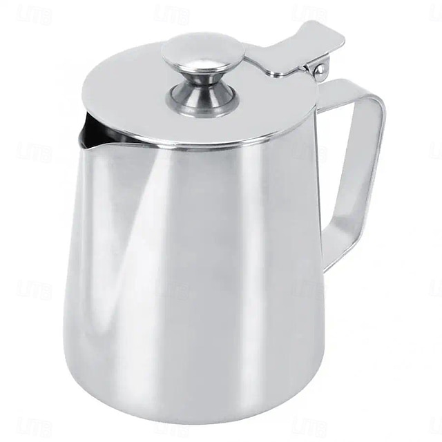 brocca per latte in acciaio inox tazza per schiumare il latte brocca per caffè latte art brocca per caffè tazza tazza di caffè con coperchio caffettiera moka