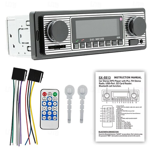  Fyautoper 5513 nouveau lecteur mp3 de voiture bluetooth mains libres voiture plug-in radio au lieu de cd dvd