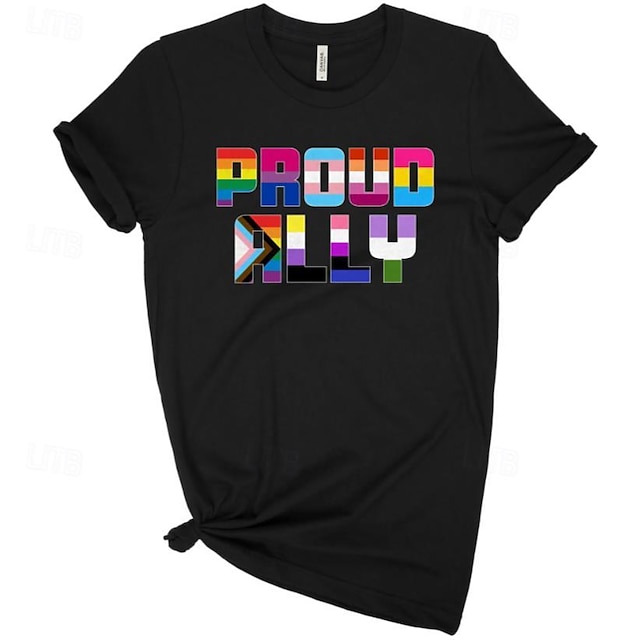  LGBTQ T-Shirt Camisas del Orgullo Arco iris Banderas de aliados orgullosos lesbiana Homosexuales Para Unisexo Adulto Víspera de Todos los Santos Carnaval Mascarada Estampado en caliente Desfile del