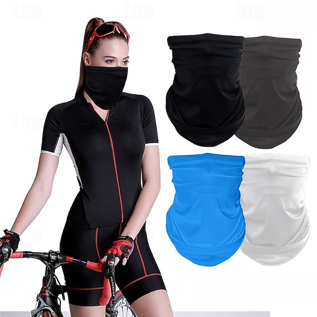  Neck Gaiter Neck Tube Bandana Sports Scarf Face Mask Anti-Insect Dust Proof Lightweight Soft Comfortable Bike / Cycling Black White Blue for Women's Adults' Traveling Mountaineering Recreational